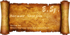 Berauer Szorina névjegykártya